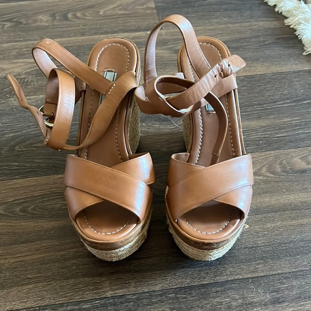 Prada Tan Wedges